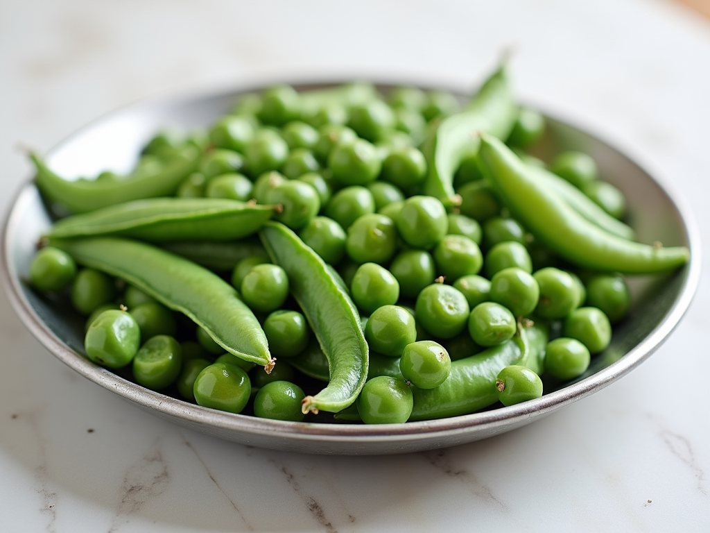 Fresh green peas in pod